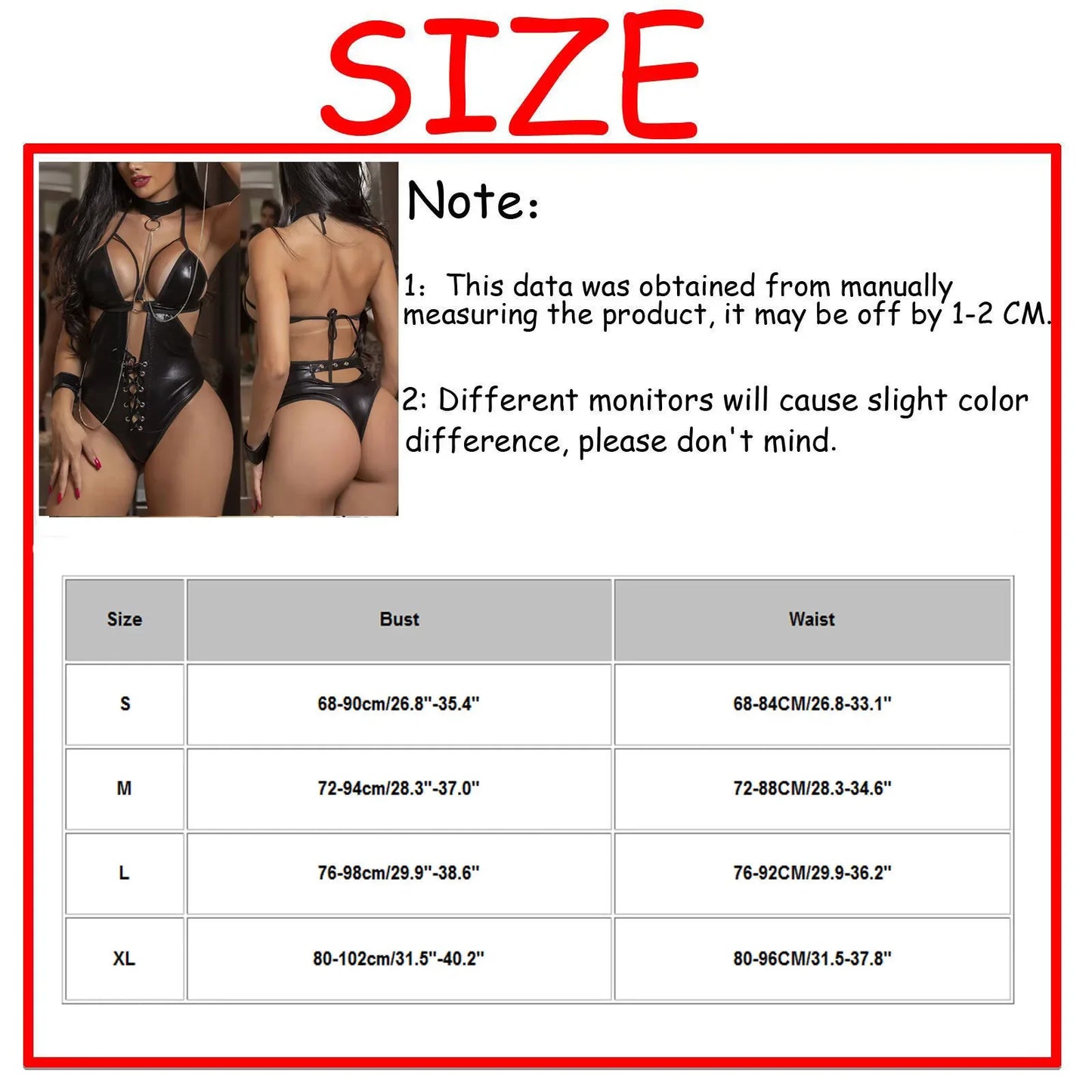 Leather Strappy Lingerie Bodysuit with Harness & Cuffs